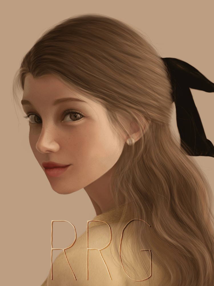 digital art portrait of girl, created by Giselle Hoermann